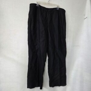 Kasper Women's Black Linen Blend Wide Leg Pants Size 18 Fully Lined New‎